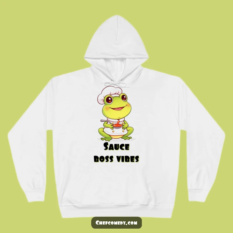 Cozy Funny Frog Chef Hoodie - Warm and Joyful Kitchen Comfort