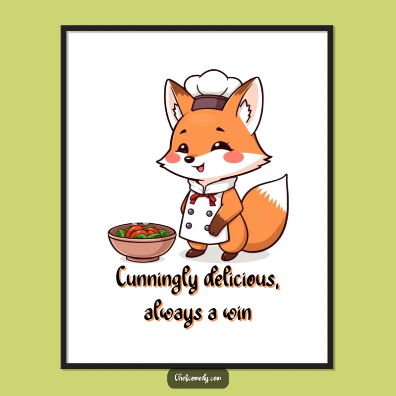 Funny Fox Chef Wall Art Free Printable: Culinary Master Downloadable Decor