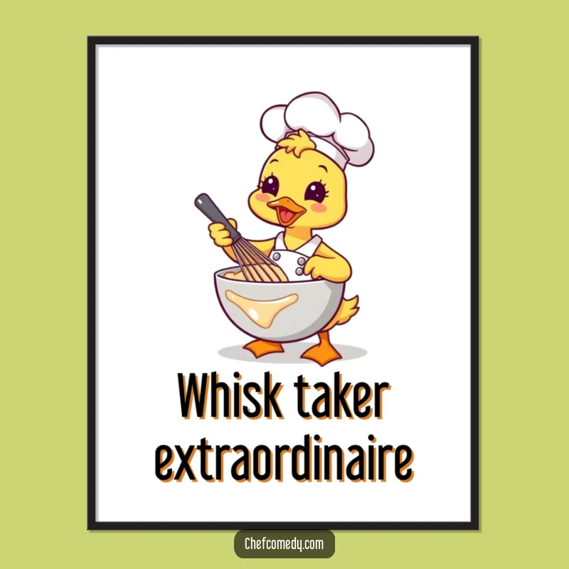 Free Printable Kawaii Duck Chef Batter Art - Funny Downloadable Kitchen Decor!