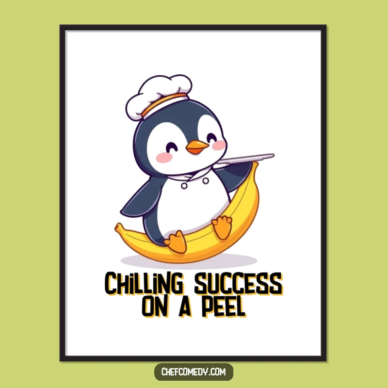 Funny Penguin Chef Wall Art Free Printable: Comical Animal Downloadable Decor