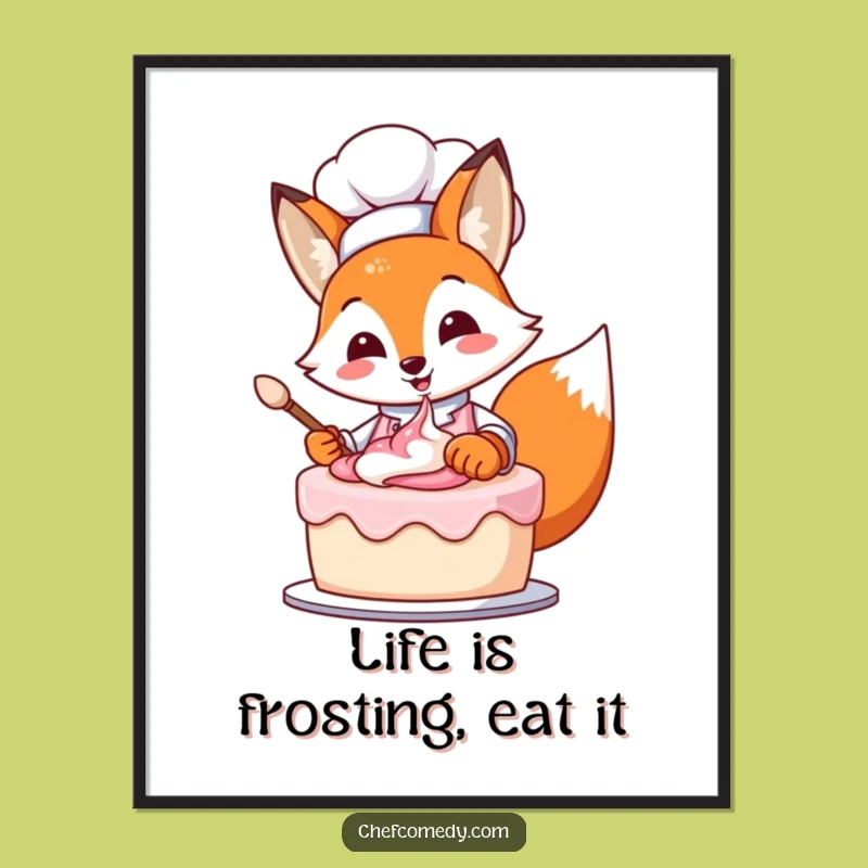 Funny Free Printable Fox Chef Wall Art - Cute Downloadable Decor