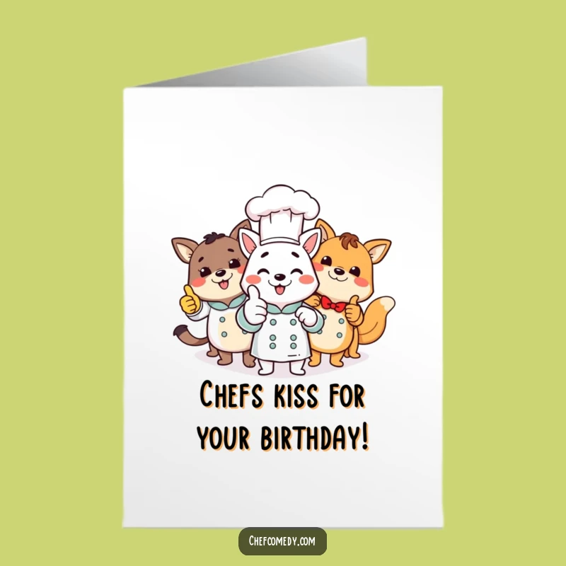 Free Printable Animal Chefs Birthday Card: Funny Downloadable Gift For Party Stars