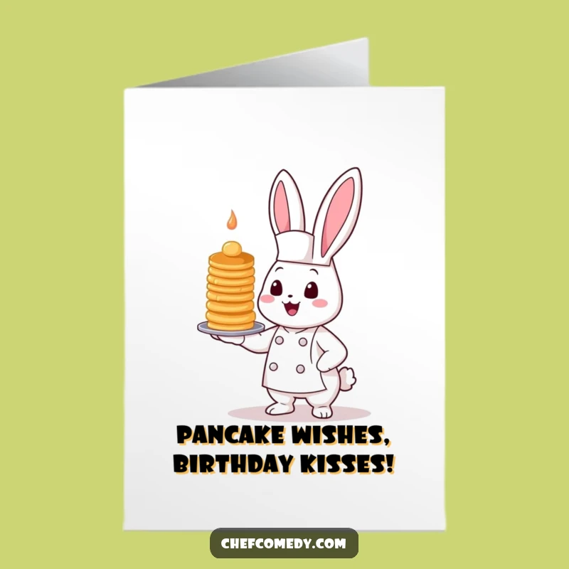 Free Printable Bunny Chef Birthday Card: Wobbly Pancake Fun for a Hilarious Downloadable Gift