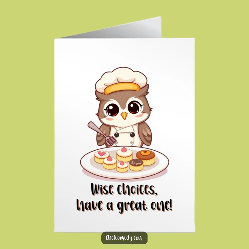 Free Printable Owl Chef Birthday Card - Whimsical Downloadable Gift