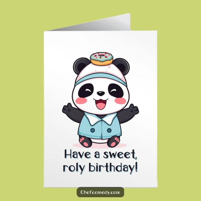 Free Printable Panda Chef Birthday Card: Funny Downloadable Gift for Sweet Celebrations