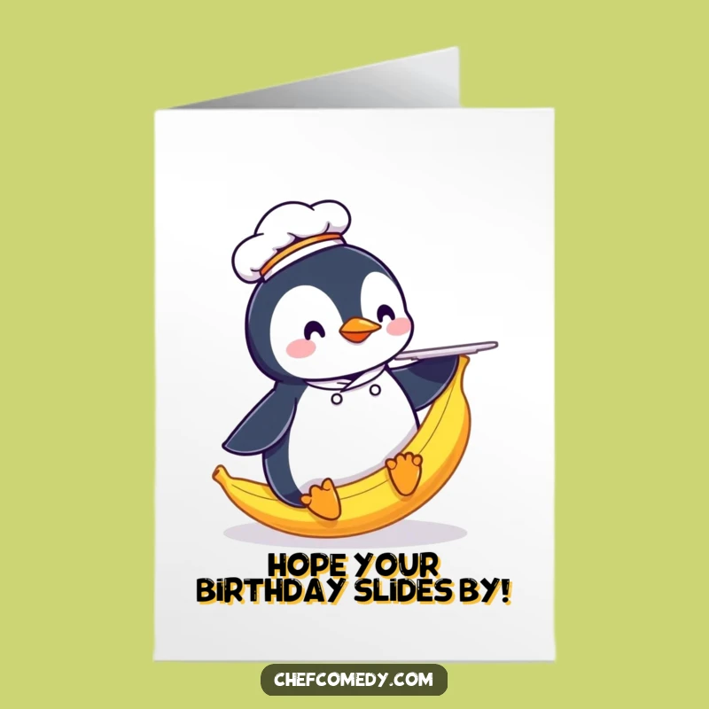 Hilarious Penguin Chef Birthday Card Free Printable: Slipping Fun Downloadable Gift