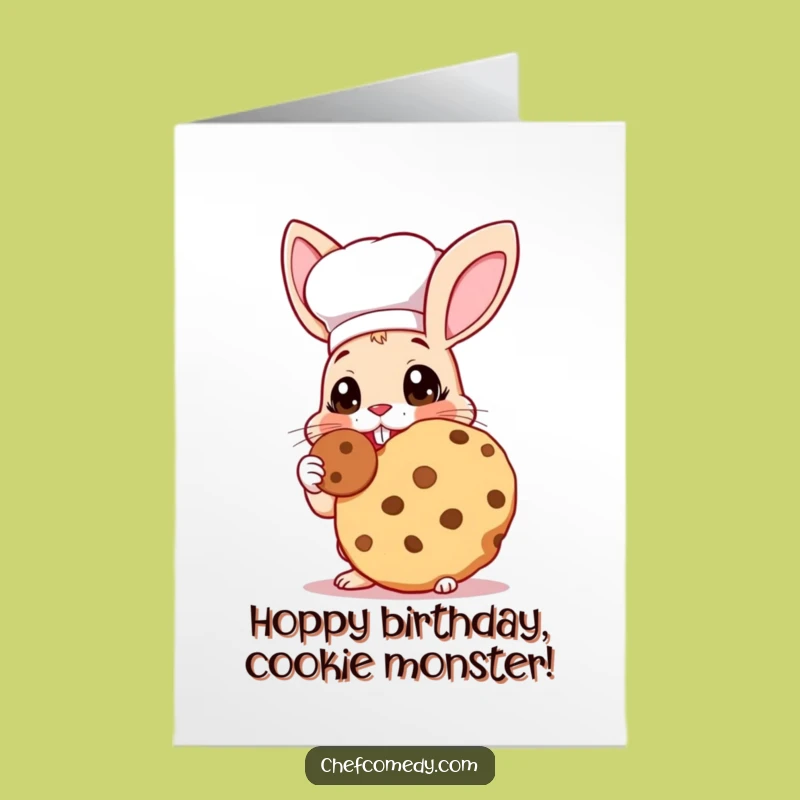 Joyful Rabbit Chef Birthday Card Free Printable: Cookie Lover Downloadable Gift