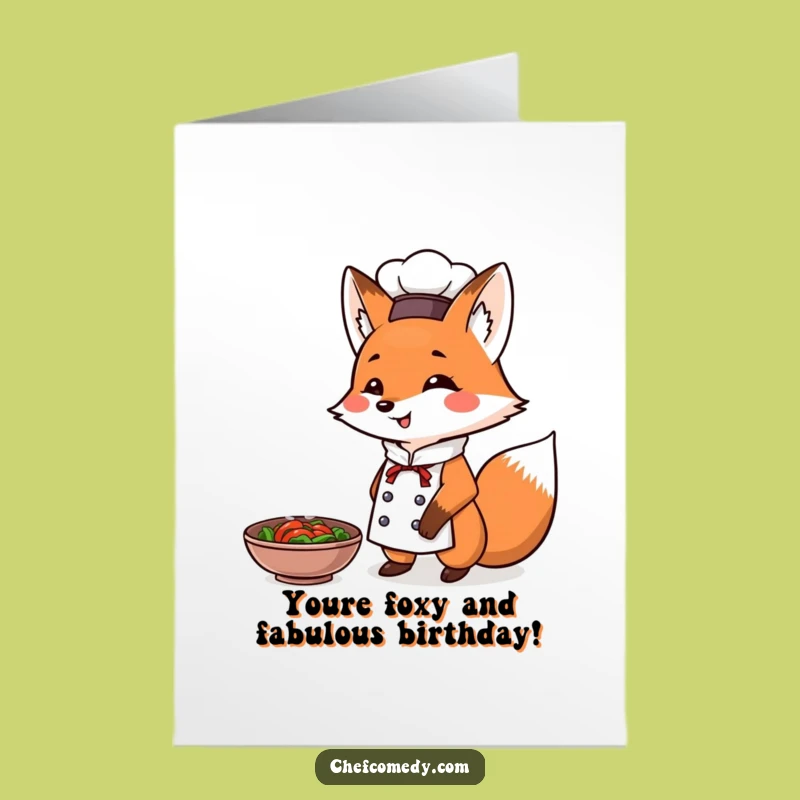 Triumphant Fox Chef Birthday Card Free Printable: Culinary Triumph Downloadable Gift