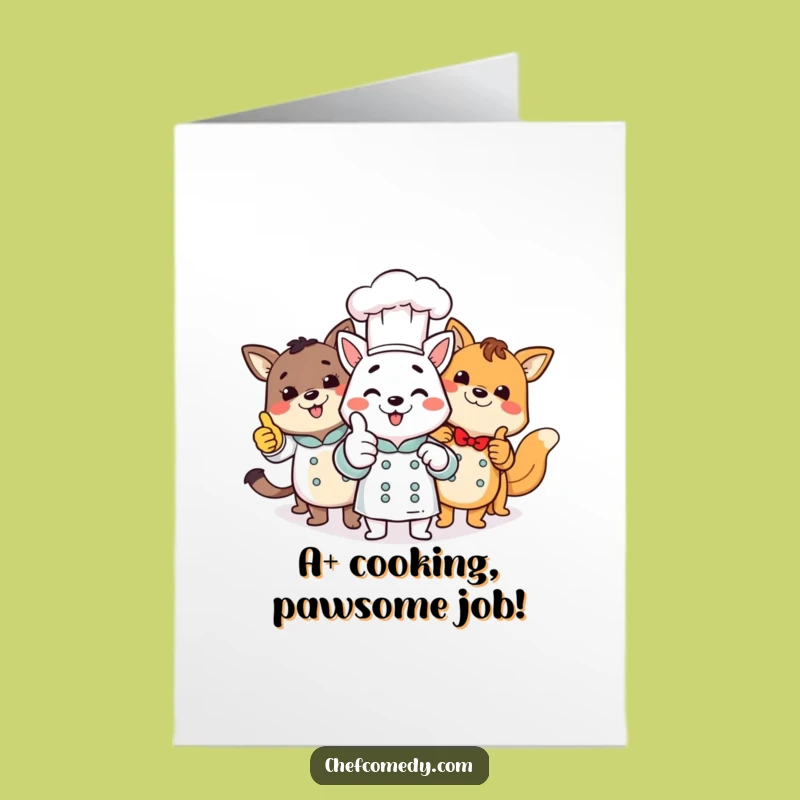 Free Printable Animal Chefs Congrats Card: Funny Downloadable Gift For Big Achievements