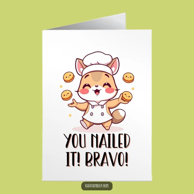 Free Printable Chef Animal Congrats Card: Pastry Juggling for a Sweet, Downloadable Gift