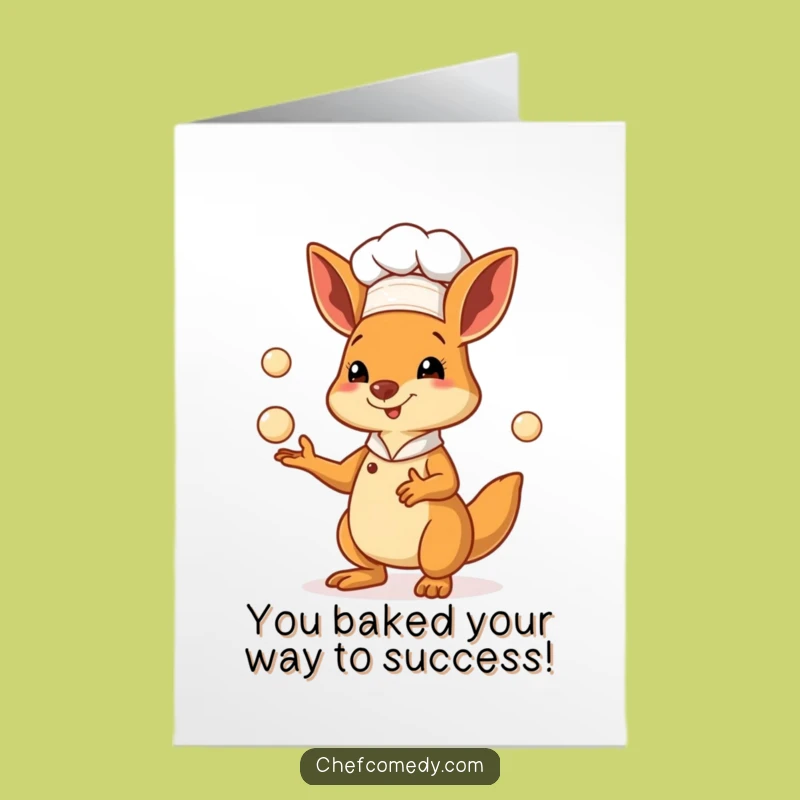 Free Printable Congrats Card: Kangaroo Chef, Pastry Pro, Downloadable Gift