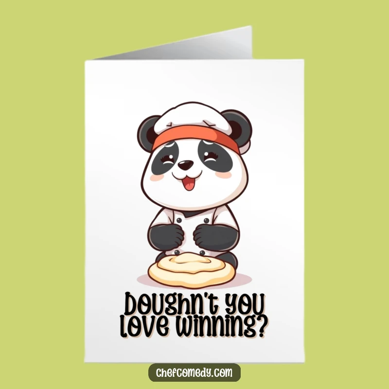 Free Printable Congrats Card: Panda Chef Dough Success, Funny Downloadable Gift