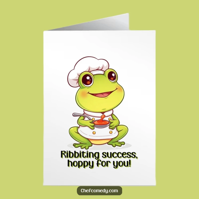 Free Printable Frog Chef Congrats Card: Funny Downloadable Gift for Achievements