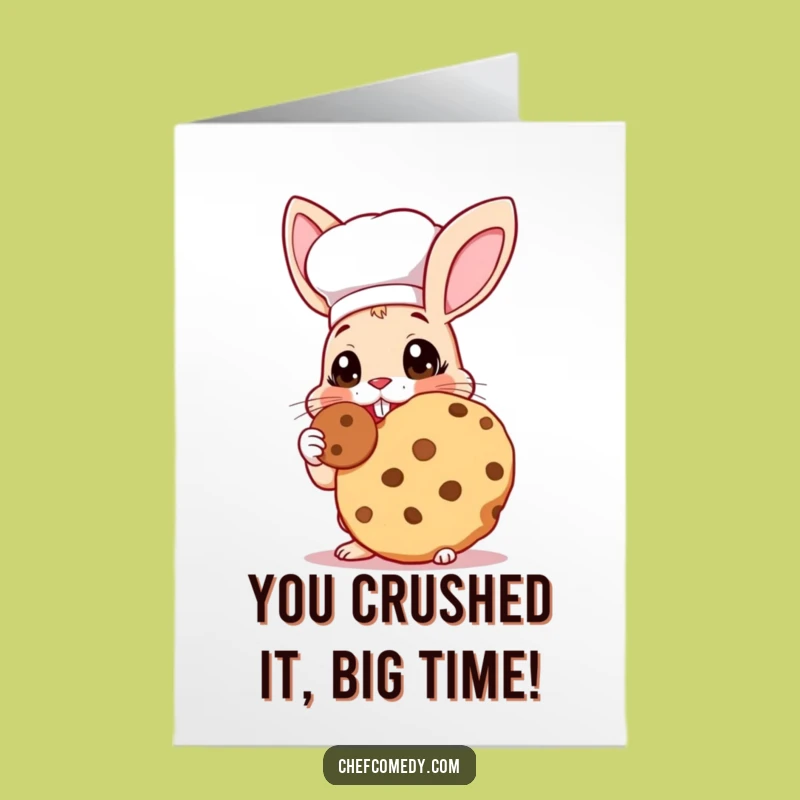 Free Printable Rabbit Chef Congrats Card: Cookie Joy Downloadable Gift