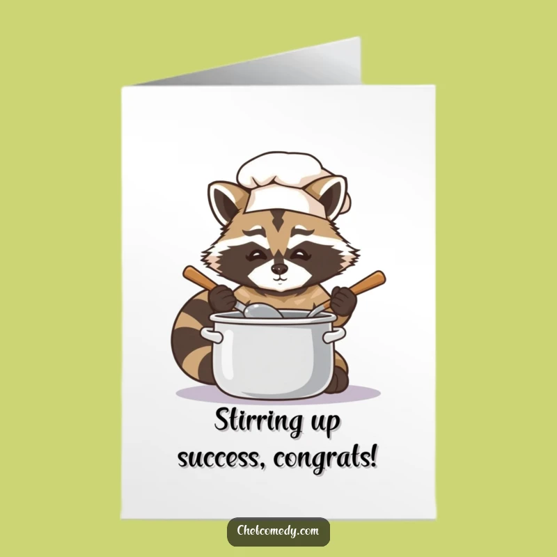 Free Printable Raccoon Chef Congrats Card - Clever Downloadable