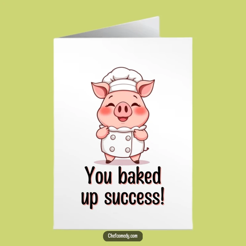 Free Printable Pig Chef Congrats Card: Giant Cupcake Achievement Downloadable