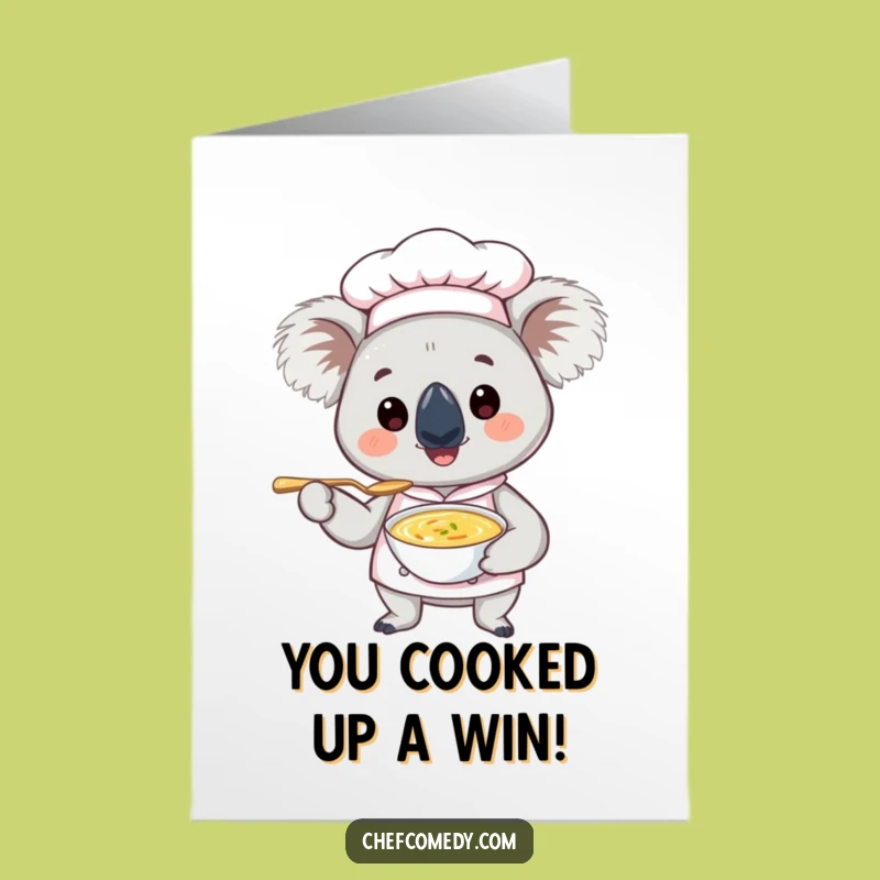 Free Printable Koala Chef Congratulations Card: Cute Animal Chef Downloadable Gift