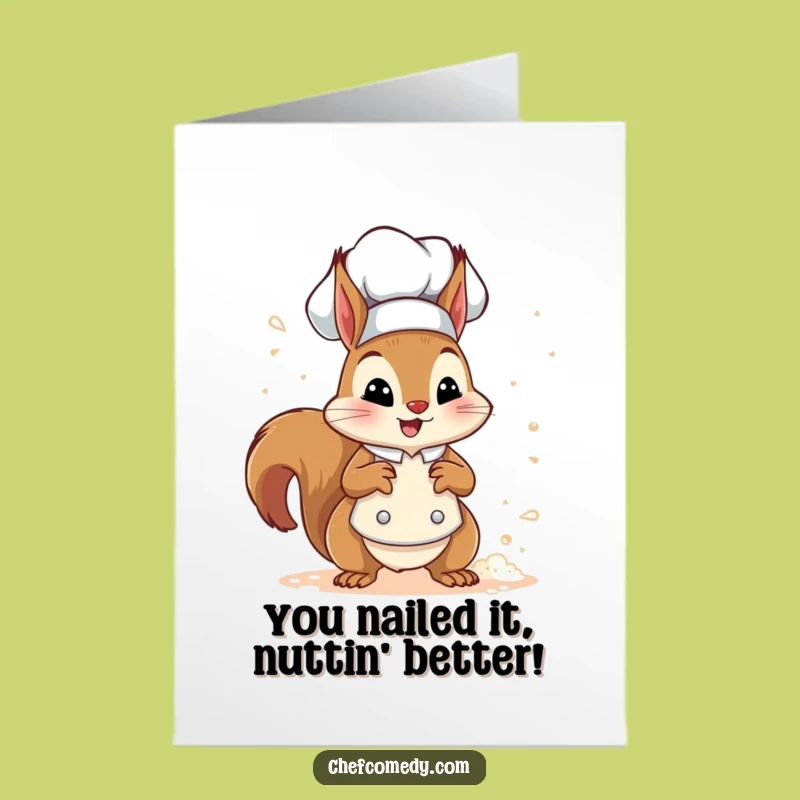 Free Printable Squirrel Chef Congratulations Card: Funny Downloadable Gift for Success