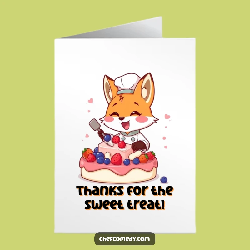 Free Printable Fox Chef Thank You Card: Funny Downloadable Gratitude for Foodies