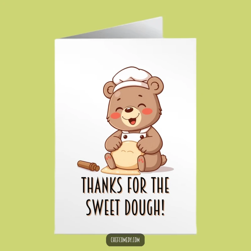 Free Printable Happy Bear Chef Dough Thank You Card - Downloadable DIY Appreciation