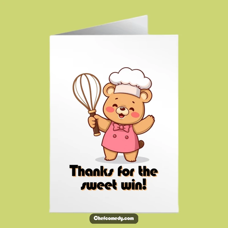 Free Printable Kawaii Bear Chef Thank You Card - Whisk-tastic Gratitude!