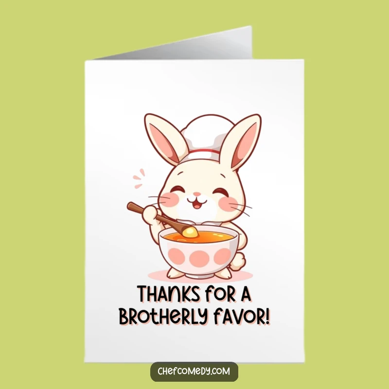 Free Printable Rabbit Chef Thank You Card: Funny Downloadable Gratitude for Foodies