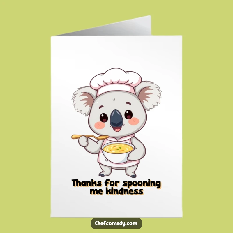 Koala Chef Thank You Card Free Printable: Adorable Animal Chef Downloadable Gift