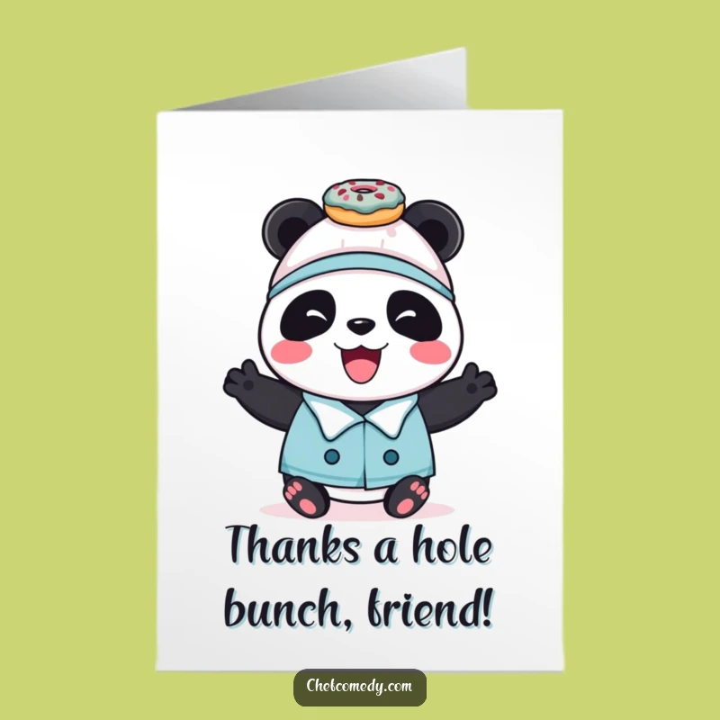 Free Printable Panda Chef Thank You Card: Funny Downloadable Gift of Gratitude