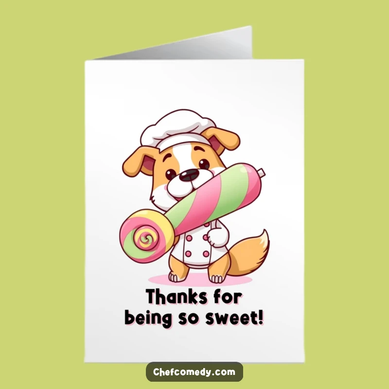 Free Printable Dog Chef Thank You Card: Funny Downloadable Gift of Appreciation
