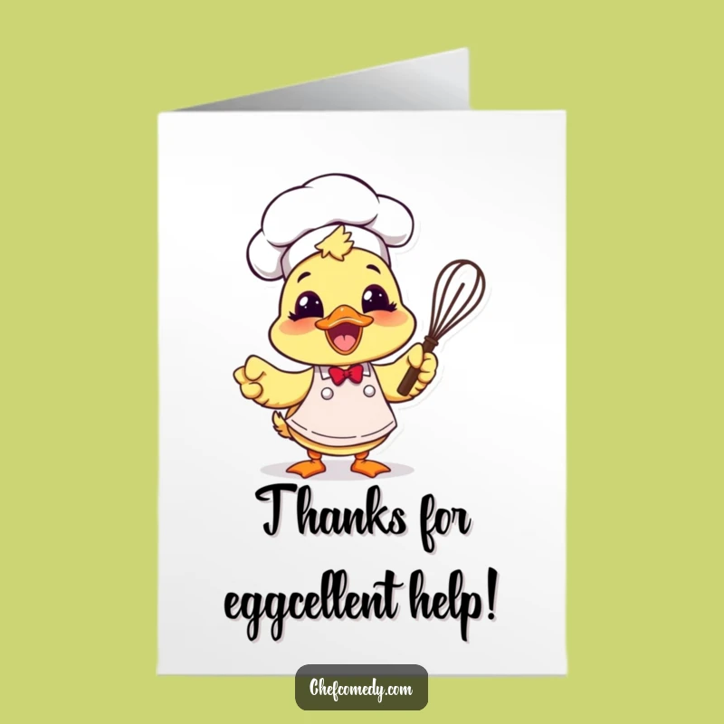 Free Printable Duck Chef Thank You Card: Funny Downloadable Gift of Gratitude