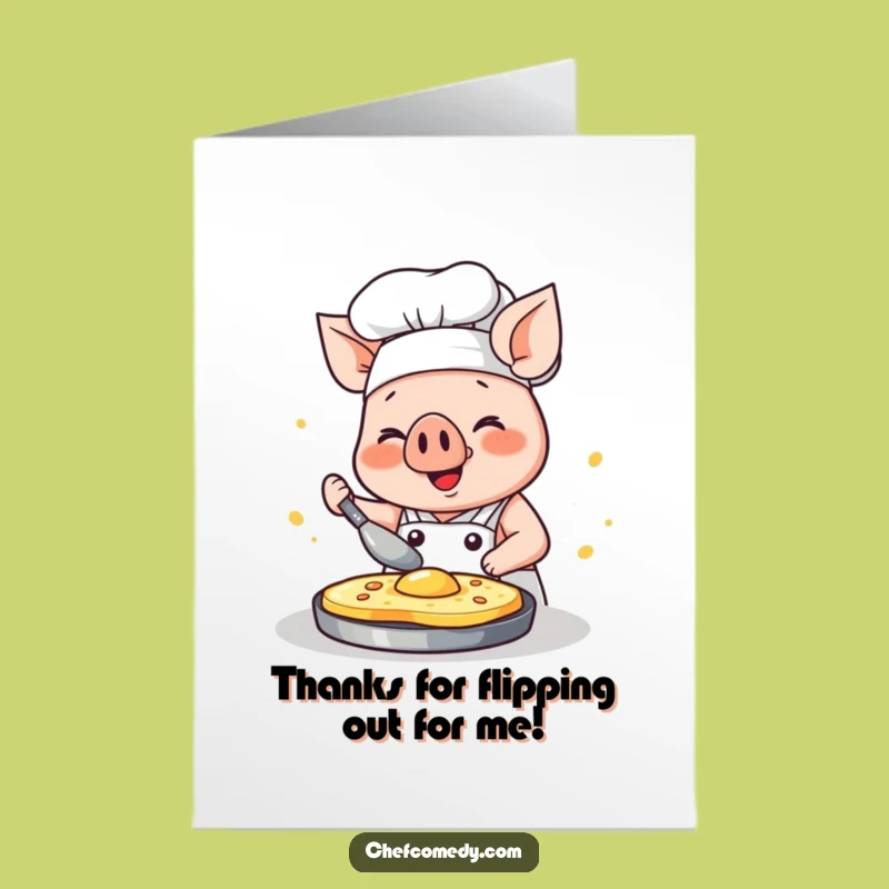 Pig Chef Thank You Card: Free Printable & Funny Culinary Thanks