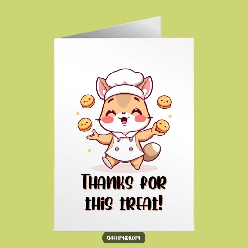 Free Printable Chef Animal Thank You Card: Pastry Juggling for a Sweet, Downloadable Gift