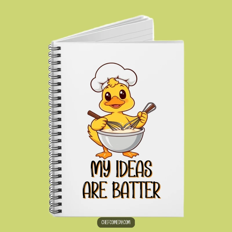 Funny Duck Chef Whisking Notebook - Jot Down Baking Recipes