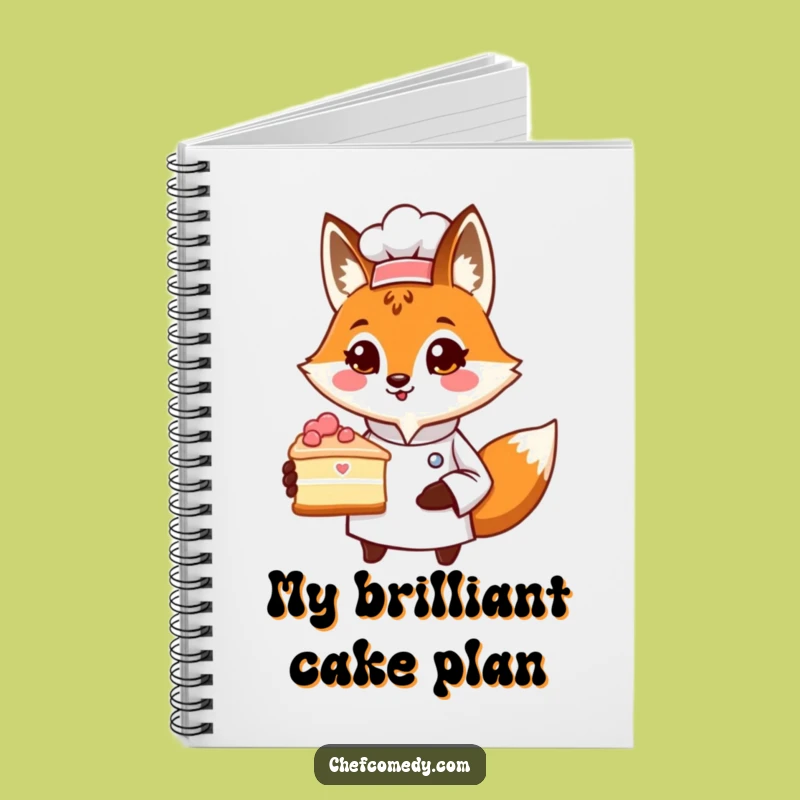 Funny Fox Chef Notebook: Proud Cake Presenting Character, Practical Funny Gift for Bakers