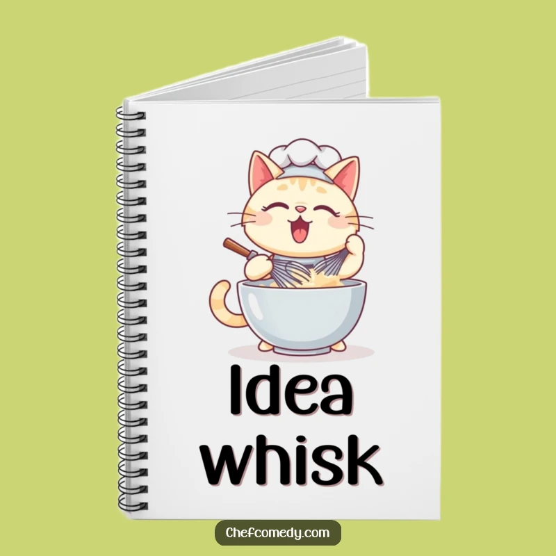 Funny Kawaii Cat Chef Notebook - Culinary Cat Recipe Keeper