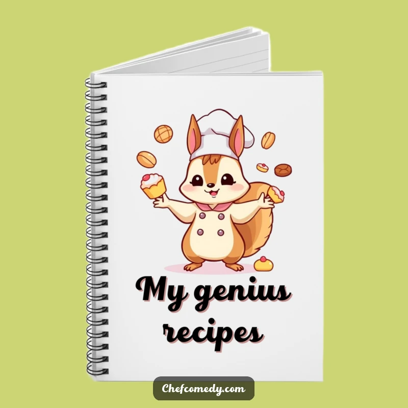 Funny Kawaii Squirrel Chef Notebook: Jot Down Ideas with Hilarious Pastry Art