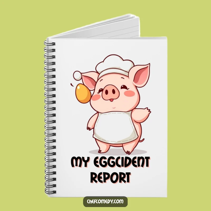Funny Pig Chef Notebook: Jot Down Ideas with Kawaii Egg Surprise