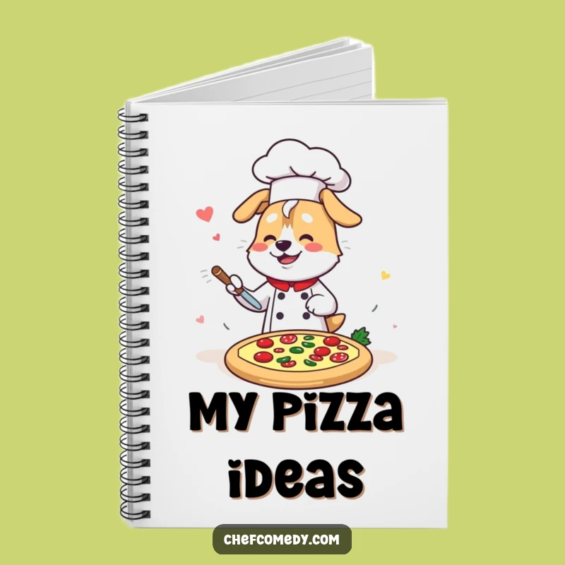 Funny Kawaii Dog Chef Notebook: Jot Down Recipes with Speedy Pizza Artistry