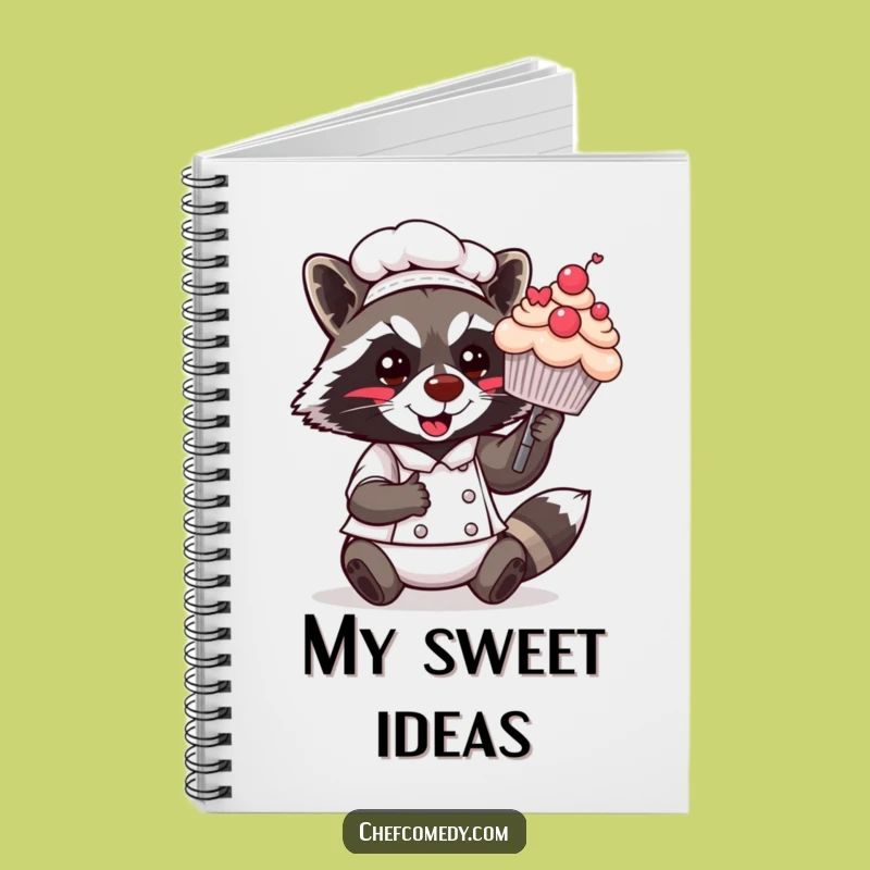 Funny Kawaii Raccoon Chef Notebook: Jot Down Recipes with Baking Humor, Perfect Gift!