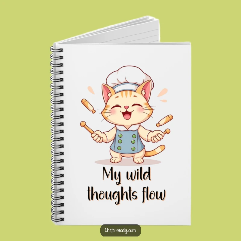 Funny Cat Chef Notebook: Write It Down with a Giggling Cat Juggler