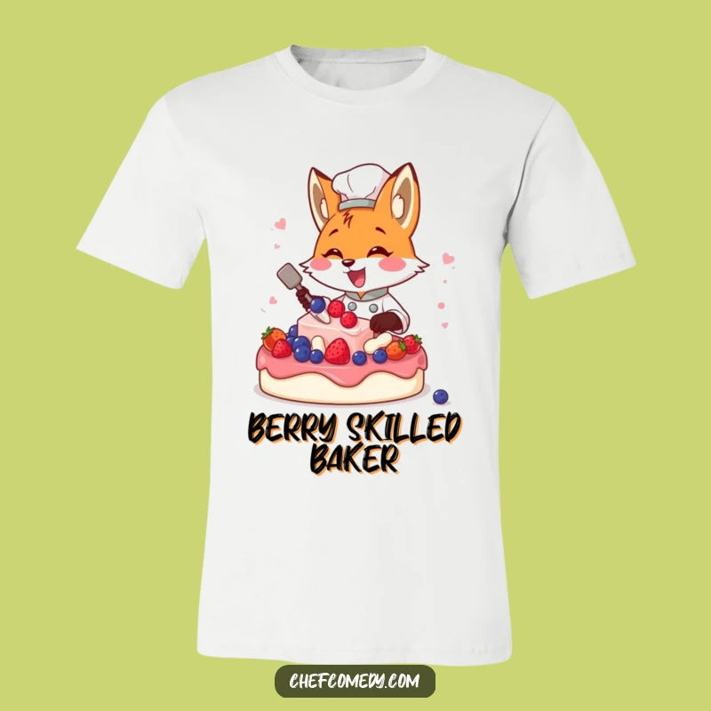 Funny Fox Chef Berry Cake T-Shirt - The Ultimate Hilarious Gift for Foodies!