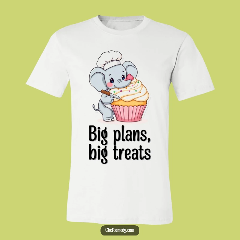 Funny Elephant Chef Cupcake T-Shirt - Hilarious Gift for Dessert Lovers