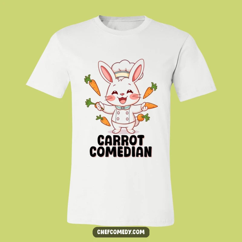 Funny Rabbit Chef T-Shirt: Carrot Juggling Fun, Hilarious Gift for Foodies