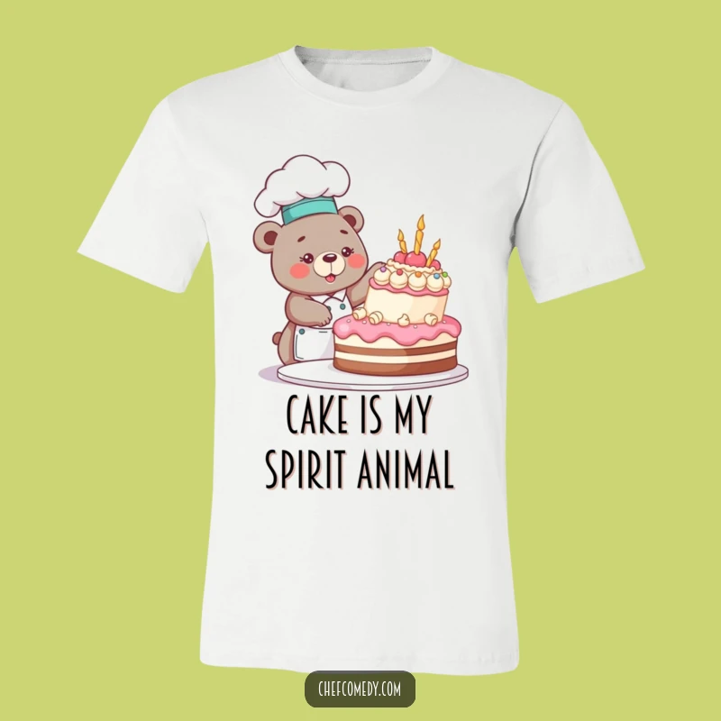 Funny Bear Chef T-Shirt: Comical Cake Decorating Design, Great Funny Gift