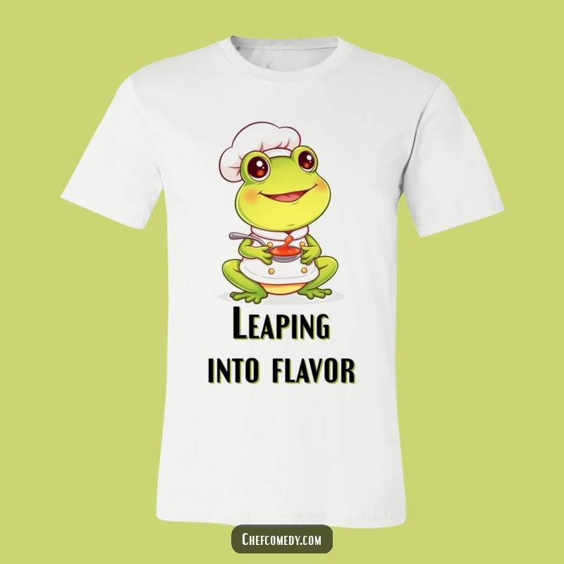 Funny Frog Chef T-Shirt - Joyful Sauce Tasting, Hilarious Foodie Tee