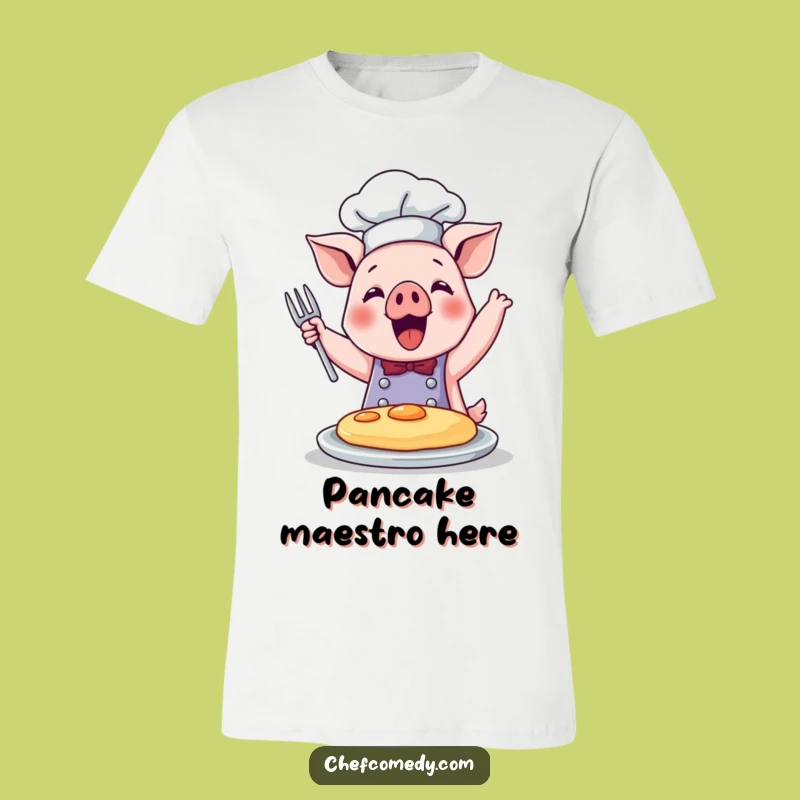 Funny Pig Chef Pancake T-Shirt: Joyful Flipping, Breakfast Master, Perfect Funny Gift