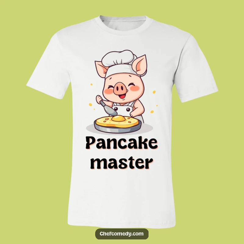 Funny Kawaii Pig Chef T-Shirt: Happy Pancake Flip, Chef's Delight Shirt