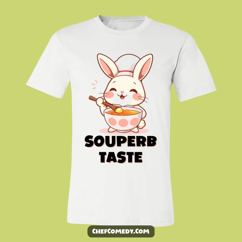 Funny Rabbit Chef Soup T-Shirt - Wear Your Delight with Culinary Style!