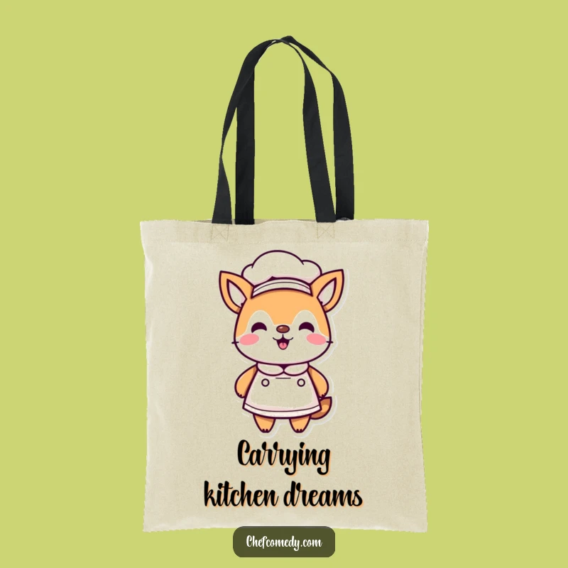 Funny Kawaii Chef Tote Bag - Humorous Gift for Grocery Shoppers