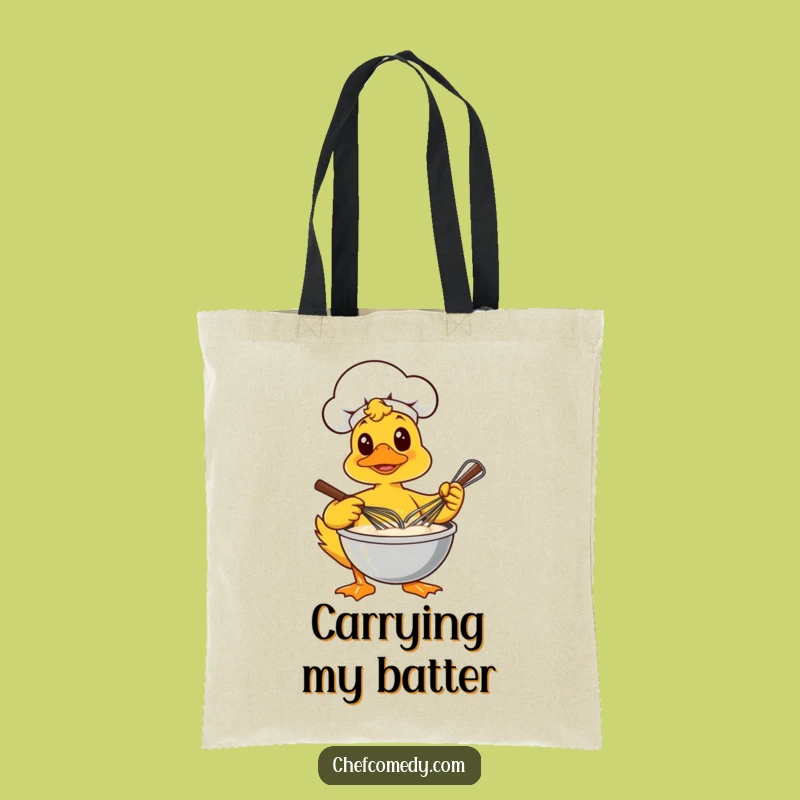 Funny Duck Chef Whisking Tote Bag - Carry Your Baking Essentials